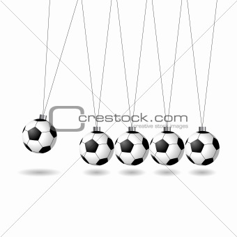 Newtons cradle with soccer balls