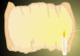 Candle and parchment