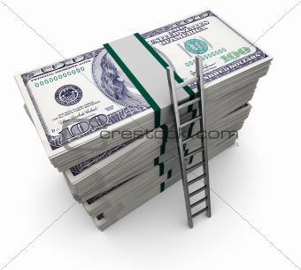 ladder and money