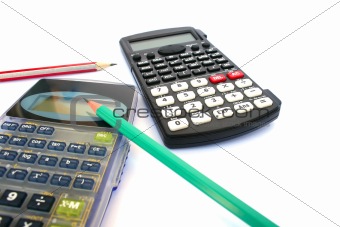 Calculators and pencils