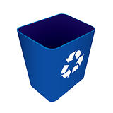 Recycle waste blue can