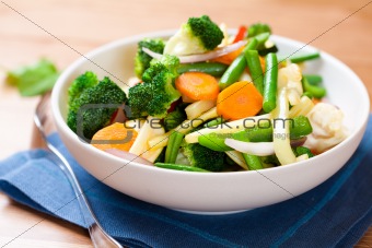 Stir fried vegetables on a plate