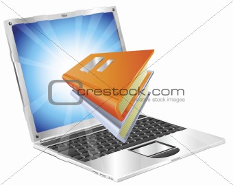 Books icon laptop concept