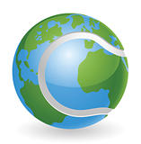 World globe tennis ball concept
