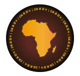 Africa globe frame vector map