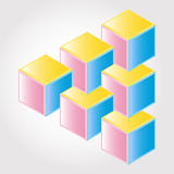 Abstract color design 3D, impossible object - vector