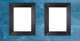 Two blank wooden black frames