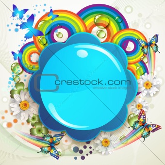 Colorful background with butterflies