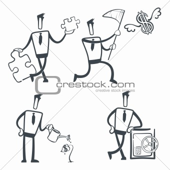 Vector illustration of a simple sketch characters for use in presentations, manuals, design, etc.