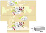 Template for box with flowers 
