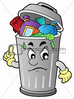 Image 4019947: Angry cartoon trash can from Crestock Stock Photos