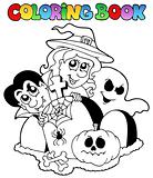 Coloring book Halloween topic 1