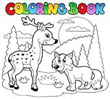 Coloring book with happy animals 1