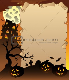 Parchment with Halloween topic 1
