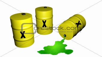 toxic waste barrels 3d