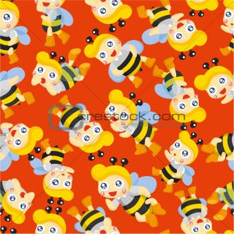 cartoon bee boy seamless pattern