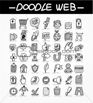 web doodle icon set