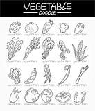 vegetable doodle icon set