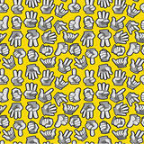 Cartoon Hands seamless pattern