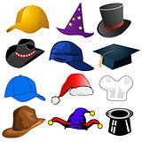 Various hats illustration clipart icons