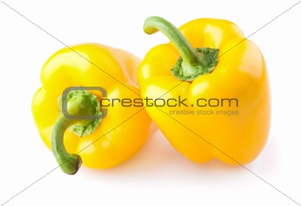 Two yellow sweet pepper