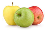 Three colorful apples