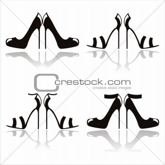 black high heel shoes icons