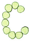 Vegetable Alphabet of chopped cucumber  - letter C