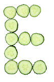 Vegetable Alphabet of chopped cucumber  - letter E