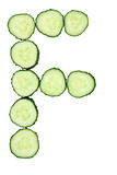 Vegetable Alphabet of chopped cucumber  - letter F