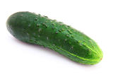 Fresh green Cucumber on a white background