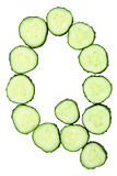 Vegetable Alphabet of chopped cucumber  - letter Q