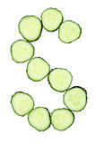 Vegetable Alphabet of chopped cucumber  - letter S