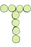 Vegetable Alphabet of chopped cucumber  - letter T