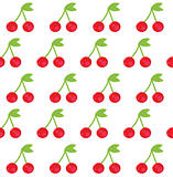 Cherry seamless background or pattern, red and white
