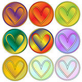 Colorful heart button collection
