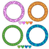 Colorful frame collection with hearts