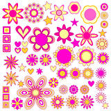 Pink and yellow cute symbol collection
