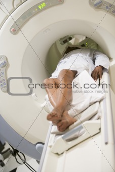 Patient Undergoing For A Computerized Axial Tomography (CAT) Sca