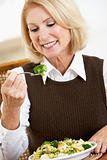 Senior Woman Eating A Healthy Meal