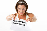 Bride Tearing Up Pre-Nuptial Agreement