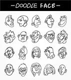 hand draw people face icons set