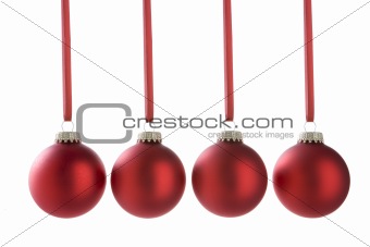 Line Of Red Christmas Baubles