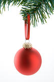 Red Bauble Hanging From Tree