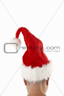 Man Wearing Santa Hat