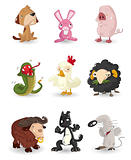 cartoon animal icons set