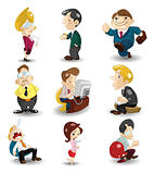 cartoon office workers icon
