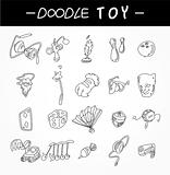 hand draw toy element icons set