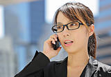 young business woman with mobile phone