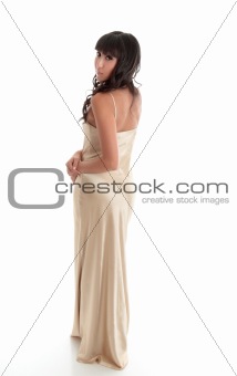 Beautiful woman in long evening dress